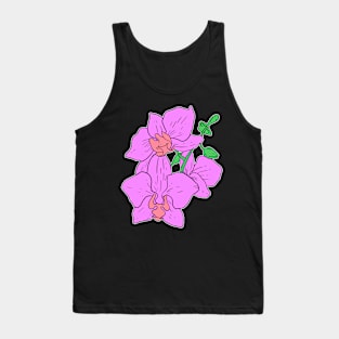 Pink Moth Orchid Hand Drawn Gardening Gift Tank Top